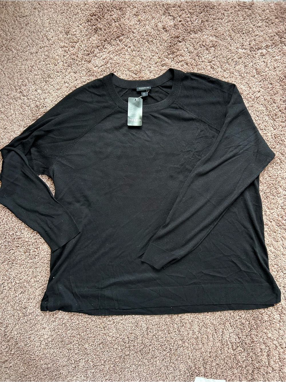 Torrid Women’s Black Long-Sleeve Crew Neck Lightweight Sweater BNWT Large